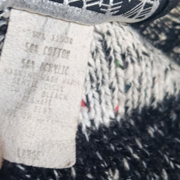 Vtg Mens Large Sweater International Abstract Pattern Knit Crewneck 90's Fleck - Picture 7 of 9